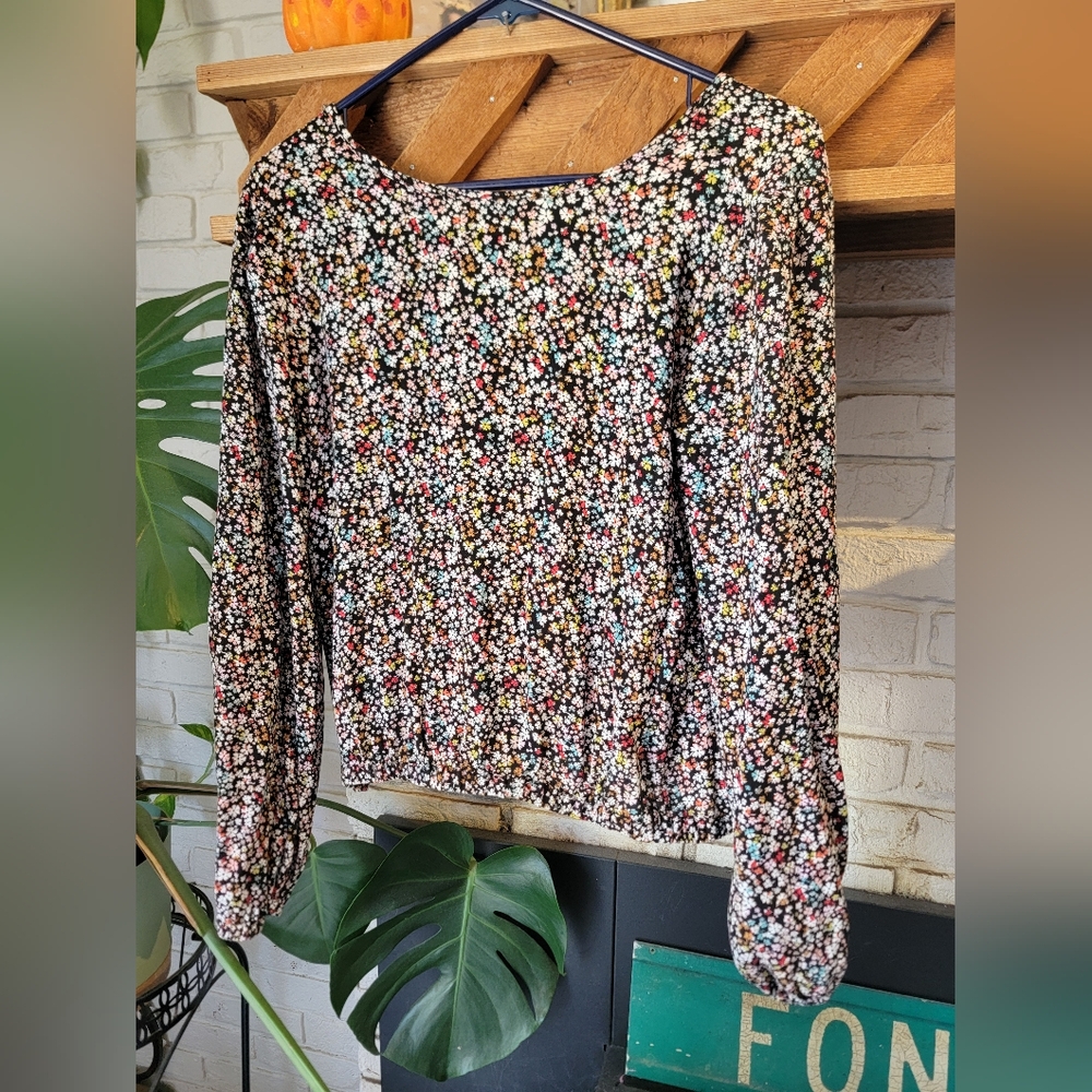 Loft Floral Long Sleeve Blouse Xs
